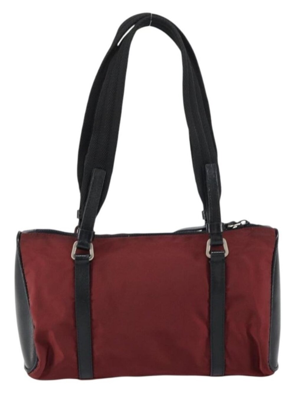 PRADA Hand Bag Nylon Bordeaux Silver Auth am10143 - Picture 3 of 16